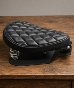 Diamond-Stitched Motorcycle Solo Seat