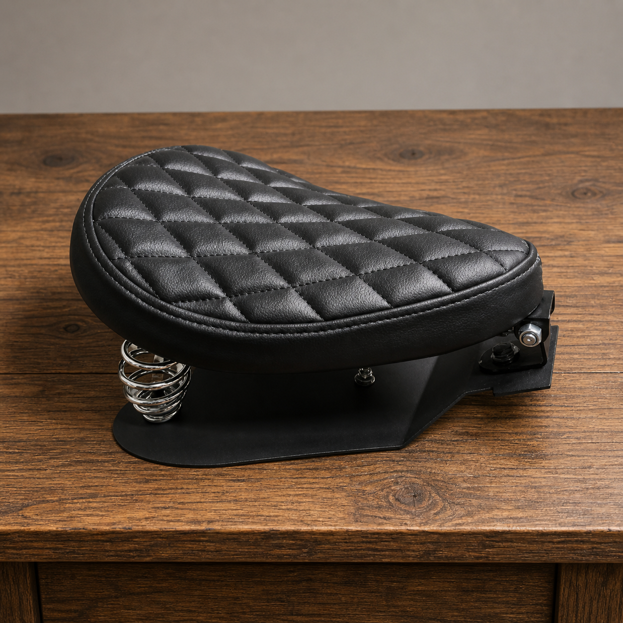 Diamond-Stitched Motorcycle Solo Seat