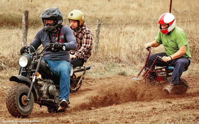 Off-road mini bike on dirt trail